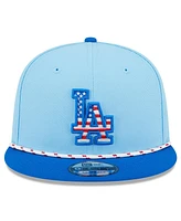New Era Men's Light Blue/Royal Los Angeles Dodgers 2025 Fourth of July 9FIFTY Snapback Hat