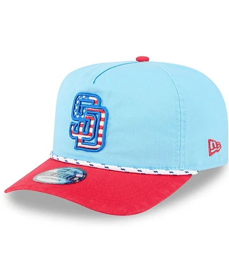 New Era Men's Light Blue/Red San Diego Padres 2025 Fourth of July Golfer Snapback Hat