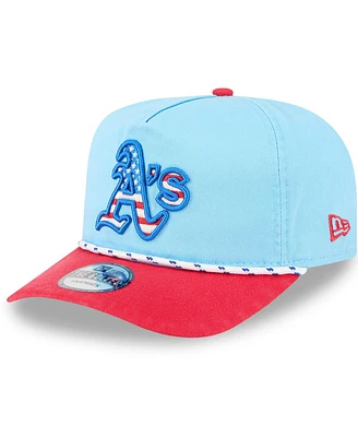 New Era Men's Light Blue/Red Athletics 2025 Fourth of July Golfer Snapback Hat