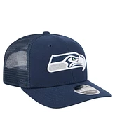 New Era Men's College Navy Seattle Seahawks Team Collection 9SEVENTY Stretch-Snap Adjustable Hat