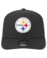 New Era Men's Black Pittsburgh Steelers Team Collection 9SEVENTY Stretch-Snap Adjustable Hat