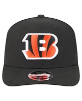 New Era Men's Black Cincinnati Bengals Team Collection 9SEVENTY Stretch-Snap Adjustable Hat