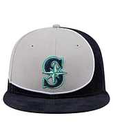 New Era Men's Navy/Gray Seattle Mariners Retro Split Corduroy Snapback Hat