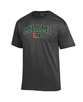 Champion Men's Charcoal Miami Hurricanes Arch Over Logo T-Shirt