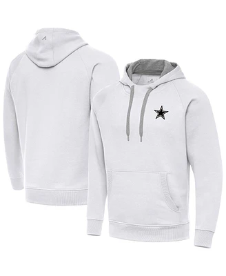 Antigua Men's White Dallas Cowboys Brushed Carbon Victory Pullover Hoodie