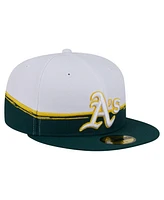 New Era Men's Green/White Athletics Paint Stroke 59FIFTY Fitted Hat