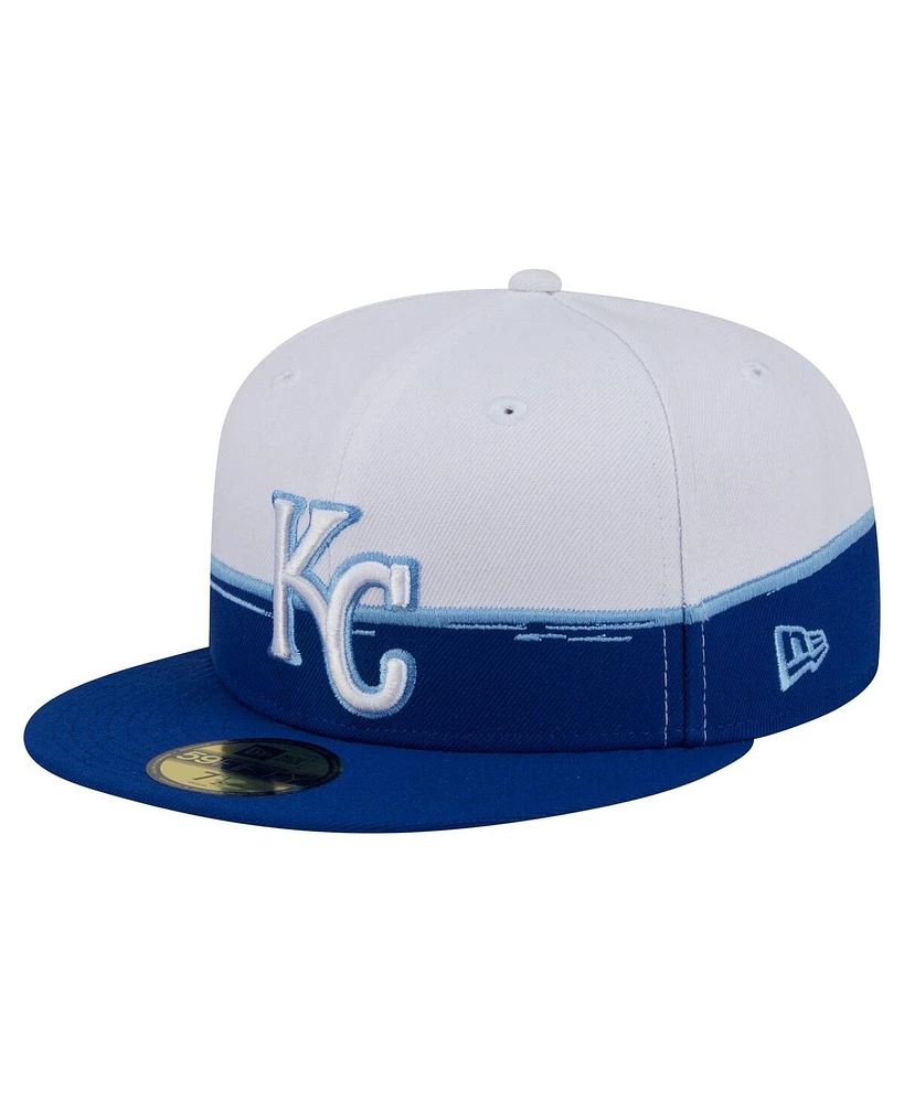 New Era Men's Royal/White Kansas City Royals Paint Stroke 59FIFTY Fitted Hat