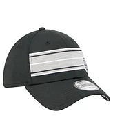 New Era Men's Black Las Vegas Raiders Stripes 39THIRTY Flex Hat