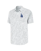 Antigua Men's White Los Angeles Dodgers Lush Button-Up Shirt