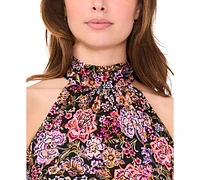 Msk Petite Sleeveless Halter A-Line Dress