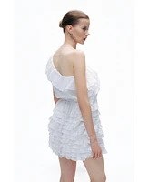 Nocturne Women's Mini Dress with Layered Ruffle Details