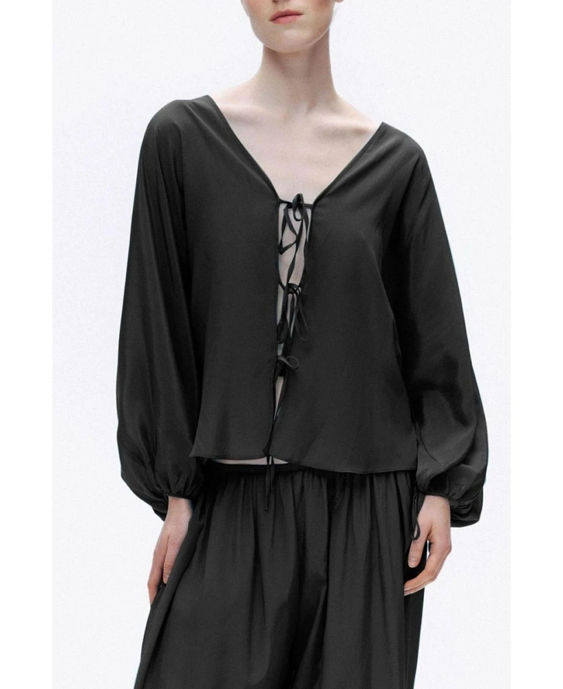 Nocturne Women's Beaded Embroidered Shirt