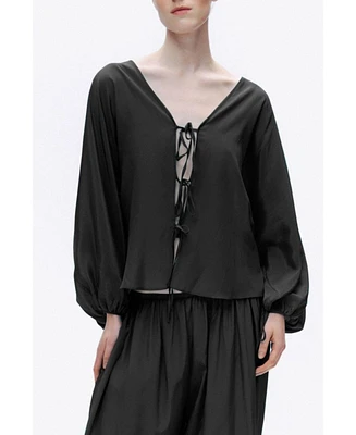 Nocturne Women's Beaded Embroidered Shirt