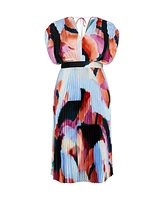 City Chic Women's Henley Print Midi Dress