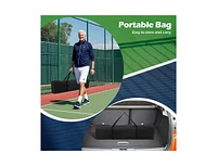 22 Ft Portable Pickleball Net with 6 Lockable Wheels and Carry Bag