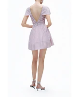 Nocturne Women's Striped Mini Dress with Zipper Detail