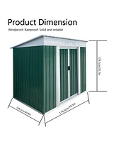 Mondawe 6FT Wx4FT H Metal Outdoor Storage Sheds with Sliding Doors