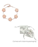 Adornia Tarnish Resistant Rose Gold 5 Leaf Clover Station Bracelet