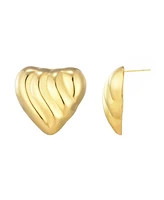Adornia Stainless Steel Heart Statement Stud Earrings