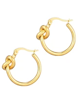 Adornia Stainless Steel Knot Hoop Earrings
