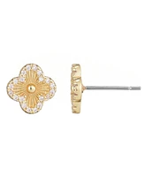 Adornia Button Clover Cubic Zirconia Halo Stud Earrings