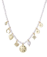 Adornia Gold Cultivated Pearl Charm Strand Necklace