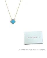 Adornia Cubic Zirconia Turquoise Halo Clover Pendant Necklace
