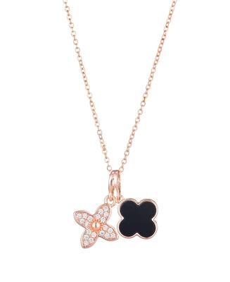 Adornia Tarnish Resistant Cubic Zirconia Double Clover Necklace