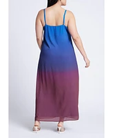 Eloquii Women's Plus Ombre Chiffon Dress