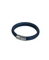 Trafalgar Loose Fit Amari's Azure Stitched Leather Secure Clasped Bracelet