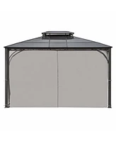 Streamdale Furniture 10'x12' Hardtop Gazebo with Netting & Curtains