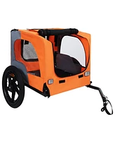 Heavy Duty Collapsible Pet Bike Trailer - Orange