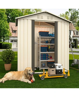 Streamdale Furniture Outdoor Storage Garden Shed 5FTx3FT Apex Roof White