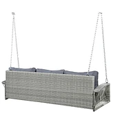 Streamdale Furniture 69" Wicker Porch Swing with Cushions & Chains