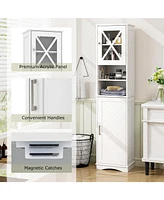 Volenca 67 Inch Tall Bathroom Cabinet Freestanding Storage Cabinet with 5 Adjustable Shelves