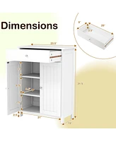 Volenca Bathroom Floor Cabinet Freestanding Storage Organizer with 2 Doors