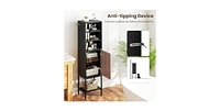 Volenca 57 Inch Bathroom Tall Cabinet with 1 Door and 4 Shelves Narrow Storage Unit with Adjustable Shelves