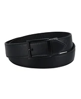 Kenneth Cole Reaction Men's Two-in-One Reversible Fabric and Artificial Leather Track Lock Belt