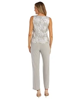 R & M Richards Petite Metallic Swing Jacket, Tank and Pants 3-Pc. Set