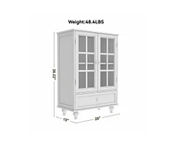 Casainc Kitchen Cabinet with Double Glass Doors and Drawer