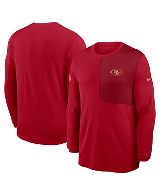 Nike Men's Scarlet San Francisco 49ers Sideline Coach Uv Performance Long Sleeve T-Shirt
