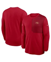 Nike Men's Scarlet San Francisco 49ers Sideline Coach Uv Performance Long Sleeve T-Shirt
