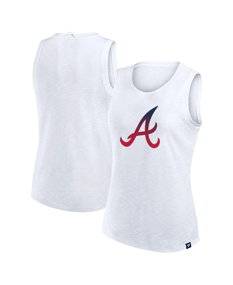 Fanatics Women's White Atlanta Braves Activate Slub Tank Top