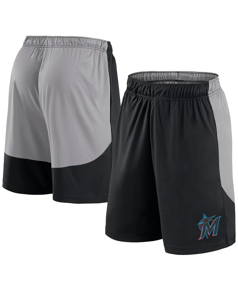 Fanatics Men's Black/Gray Miami Marlins Go Hard Shorts