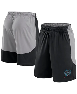 Fanatics Men's Black/Gray Miami Marlins Go Hard Shorts