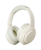 Sugift Beige Over-Ear Bluetooth Headphones with Noise Cancellation