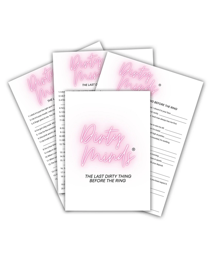 Tdc Games Dirty Minds Bachelorette Party Games for Adults, Bridal Shower Games Quiz with Naughty Clues for 25 Guests, Adult Games for Game Night