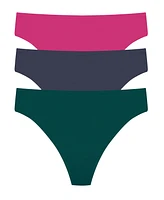 Natori Women's Bliss Bare Cotton Thong 3 Pack