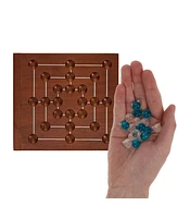 We Games Nine Men's Morris Wooden Travel Game with Marbles