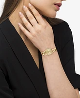 Coach Women's Cass Gold Tone Stainless Steel and Saddle Leather Calfskin Strap Watch, 22mm